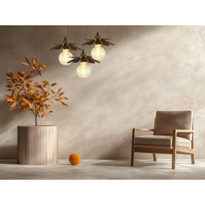 Bohemia-Design - Candelabru suspendat pe cablu 1xE27/60W/230V, finisaj bronzat