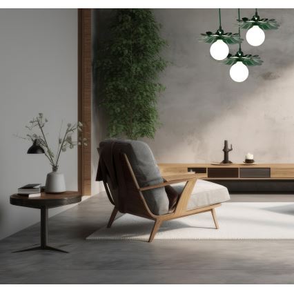 Bohemia-Design - Candelabru suspendat pe cablu 1xE27/60W/230V verde