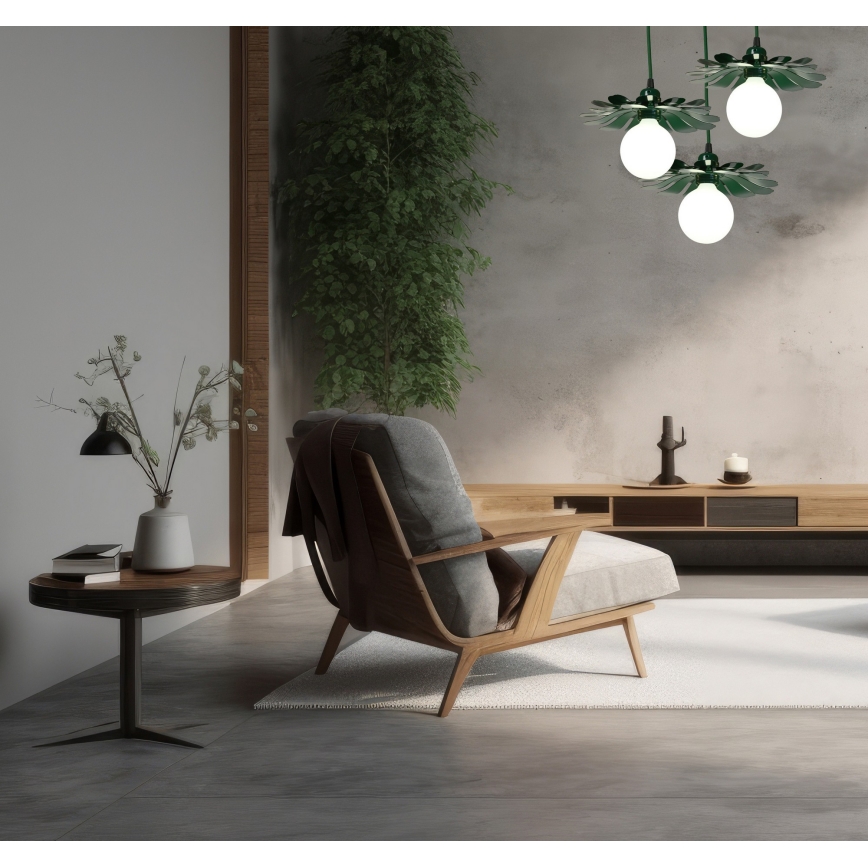 Bohemia-Design - Candelabru suspendat pe cablu 1xE27/60W/230V verde