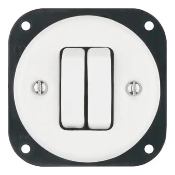 Bohemia-Design - Comutator retro din porțelan pentru jaluzele, fără ramă, alb