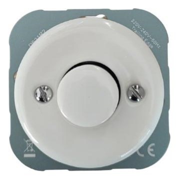 Bohemia-Design - Dimmer retro din porțelan, fără ramă, 250V/10A, alb