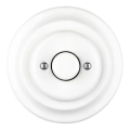 Bohemia-Design - Dimmer retro rotativ din porțelan cu ramă, 250 V / 10 A, alb