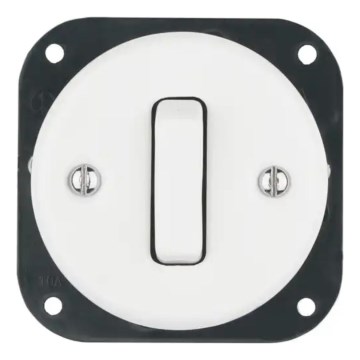 Bohemia-Design - Întrerupător retro din porțelan, simplu, fără ramă, nr. 6, alb