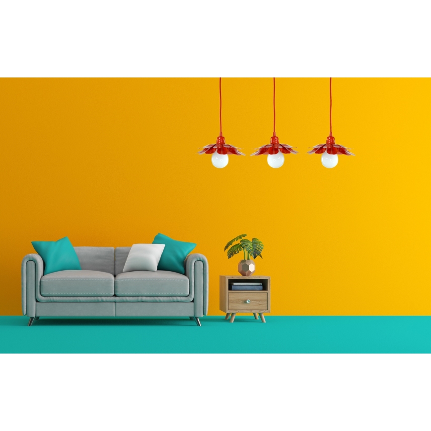 Bohemia-Design - Lampă suspendată pe cablu 1xE27/60W/230V roșie