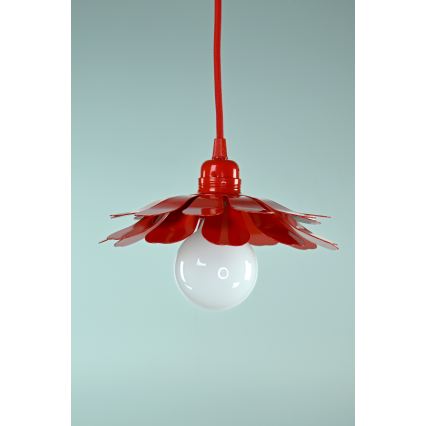 Bohemia-Design - Lampă suspendată pe cablu 1xE27/60W/230V roșie