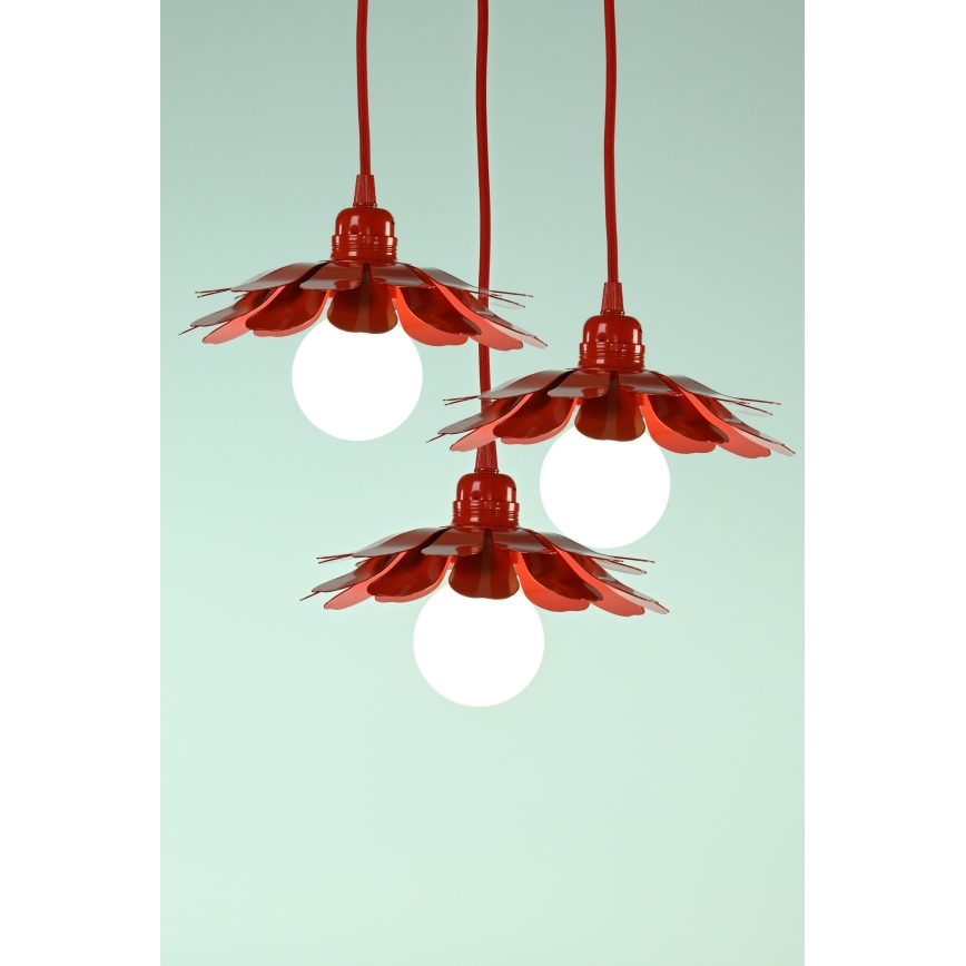 Bohemia-Design - Lampă suspendată pe cablu 1xE27/60W/230V roșie