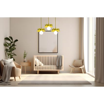 Bohemia-Design - Lustră pe cablu 1xE27/60W/230V galbenă