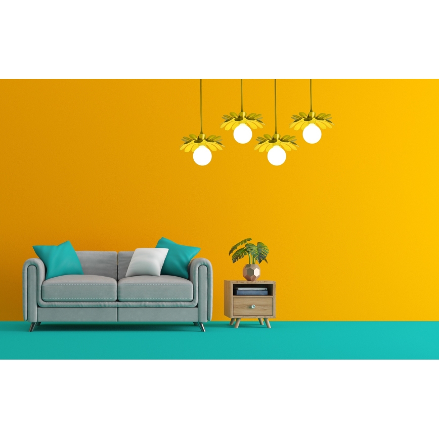 Bohemia-Design - Lustră pe cablu 1xE27/60W/230V galbenă