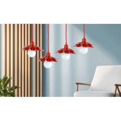 Bohemia-Design - Lustră pe cablu 1xE27/60W/230V, roșie
