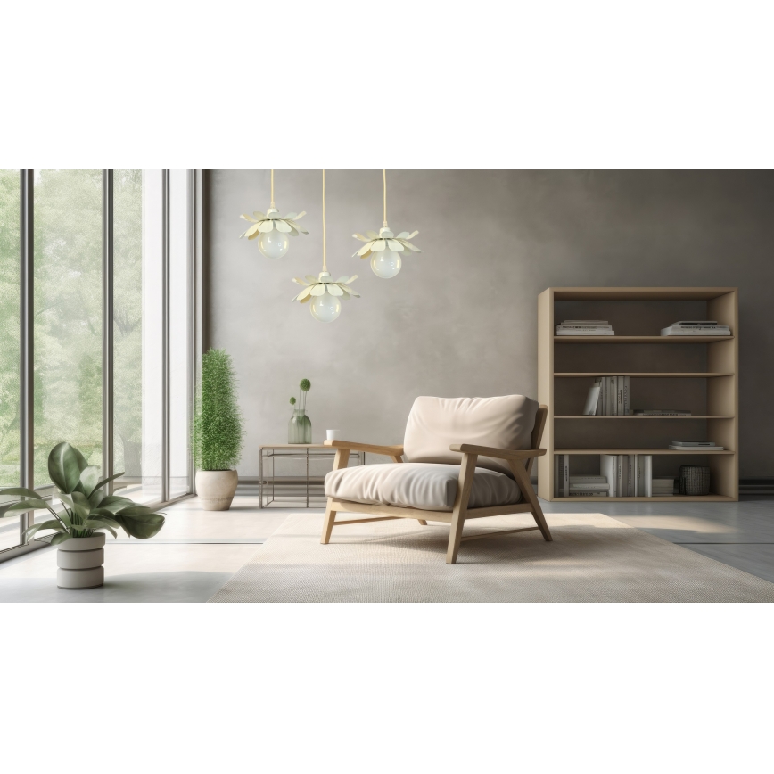 Bohemia-Design - Lustră suspendată pe cablu 1xE27/60W/230V crem