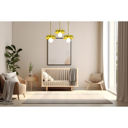 Bohemia-Design - Lustră suspendată pe cablu 1xE27/60W/230V, galbenă
