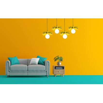 Bohemia-Design - Lustră suspendată pe cablu 1xE27/60W/230V, galbenă