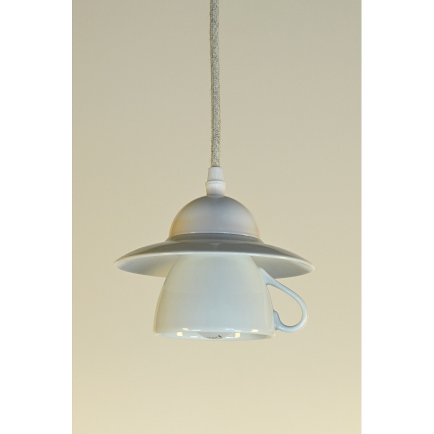 Bohemia-Design - Lustru din porțelan pe cablu 1xE27/60W/230V