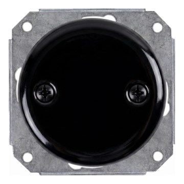 Bohemia-Design - Placă retro din porțelan pentru instalații electrice, neagră
