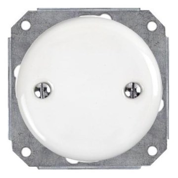 Bohemia-Design - Plăcuță retro din porțelan pentru instalații electrice, alb