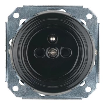 Bohemia-Design - Priză retro din porțelan pentru uz casnic, fără ramă, 250V/16A, neagră