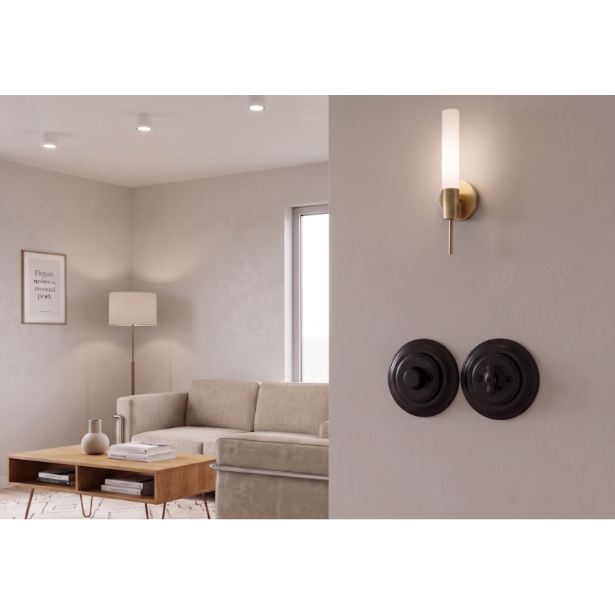 Bohemia-Design - Regulator de intensitate rotativ retro din porțelan, cu ramă, 250V/10A, negru