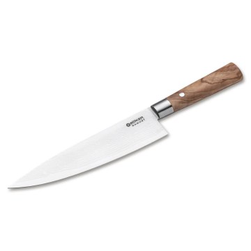 Böker - Cuțit de bucătărie din oțel damasc DAMAST OLIVE 21,2 cm mâner din lemn de măslin
