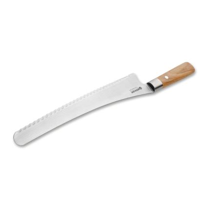 Böker - Cuțit de pâine din oțel damasc DAMAST OLIVE, 23,5 cm, mâner din lemn de măslin