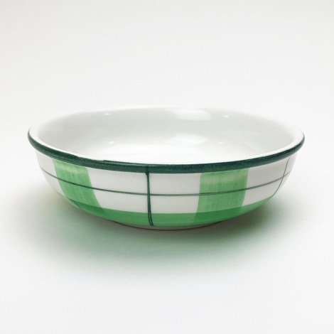 Bol ceramic pentru compot 13 cm verde alb