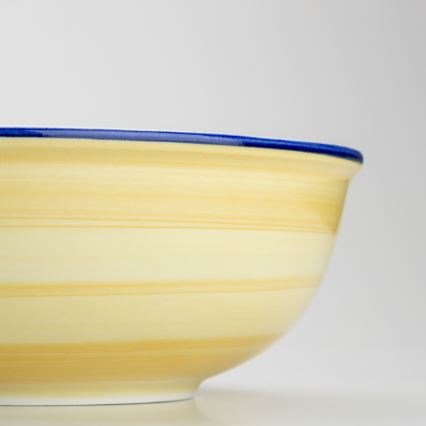 Bol pentru compot ceramic Lada, 23 cm, galben și alb