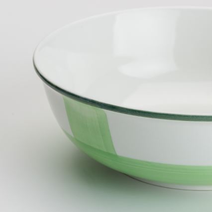 Bol ceramic pentru compot Lada 23 cm verde alb