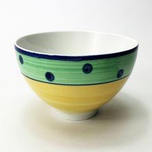 Bol ceramic pentru compot Tereza galben verde