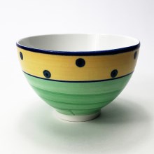 Bol ceramic pentru compot Tereza verde galben