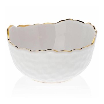 Bol ceramic TIGELLA, 13 cm, crem/auriu