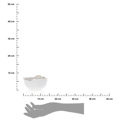 Bol ceramic TIGELLA, 13 cm, crem/auriu