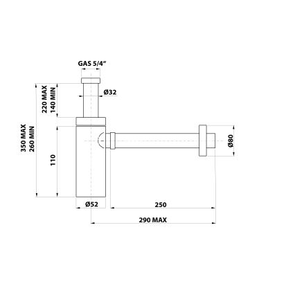 Bonomini - Sifon pentru lavoar KING, finisaj cromat lucios
