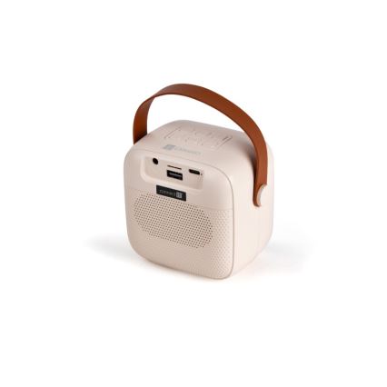CONNECT IT CSP-1010-BG - Boxă LED RGB cu două microfoane wireless (2Mic), 5 W/1200 mAh + 2x 400 mAh, crem/auriu