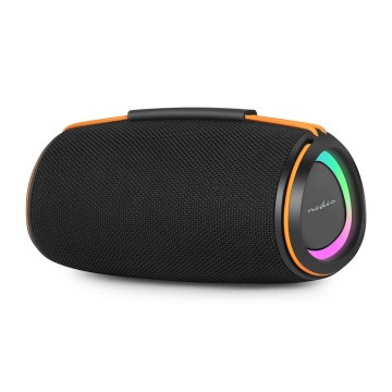 Boxă portabilă reîncărcabilă cu LED, 60W/2000 mAh, IPX4, neagră