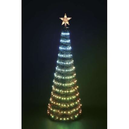 Brad de Crăciun LED RGB cu instalație luminoasă 234xLED/16 moduri 1,5m + telecomandă