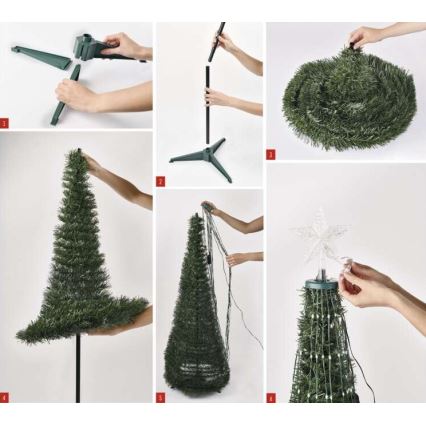 Brad de Crăciun LED RGB cu instalație luminoasă 234xLED/16 moduri 1,5m + telecomandă