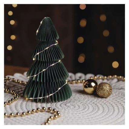 Brad decorativ de Crăciun cu 35 LED, alimentare 2x AA