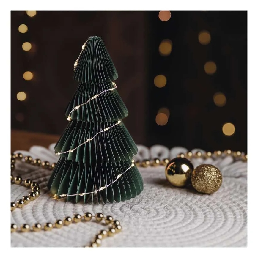 Brad decorativ de Crăciun cu 35 LED, alimentare 2x AA