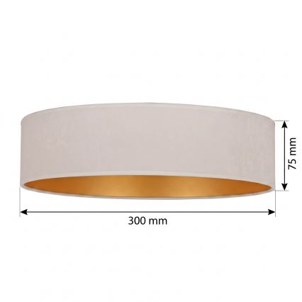 BRILAGI - Abajur de schimb universal VELVET, Ø 30 cm, crem/auriu