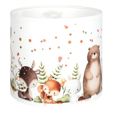 Brilagi - Abajur universal BOBO E27, diam. 15 cm, alb cu animale
