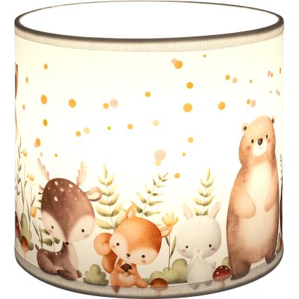 Brilagi - Abajur universal BOBO E27, diam. 15 cm, alb cu animale