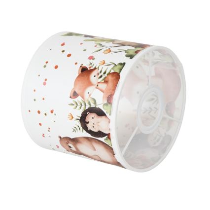 BRILAGI - Abajur universal BOBO E27, diam. 15 cm, alb cu animale