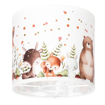 BRILAGI - Abajur universal BOBO E27, diam. 15 cm, alb cu animale