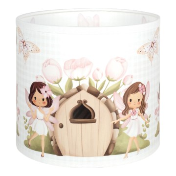 Brilagi - Abajur universal BOBO E27 diam. 15 cm alb/roz/zâne