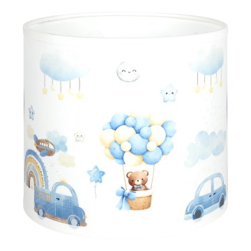Brilagi - Abajur universal BOBO E27 Ø 15 cm alb/albastru/cu ursuleți
