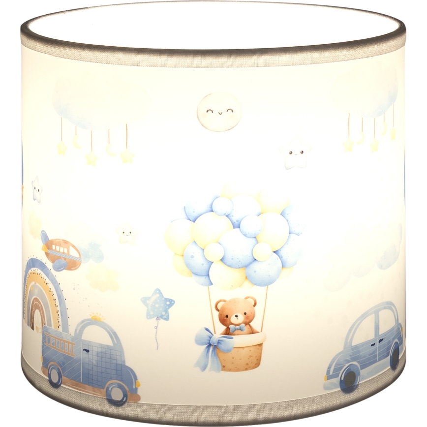 BRILAGI - Abajur universal BOBO E27 Ø 15 cm alb/albastru/cu ursuleți