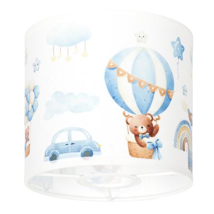 BRILAGI - Abajur universal BOBO E27 Ø 15 cm alb/albastru/cu ursuleți
