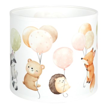 Brilagi - Abajur universal BOBO E27 Ø 15 cm alb/cu animăluțe