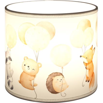Brilagi - Abajur universal BOBO E27 Ø 15 cm alb/cu animăluțe