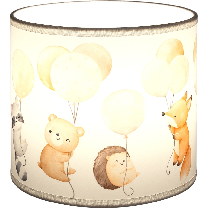 Brilagi - Abajur universal BOBO E27 Ø 15 cm alb/cu animăluțe