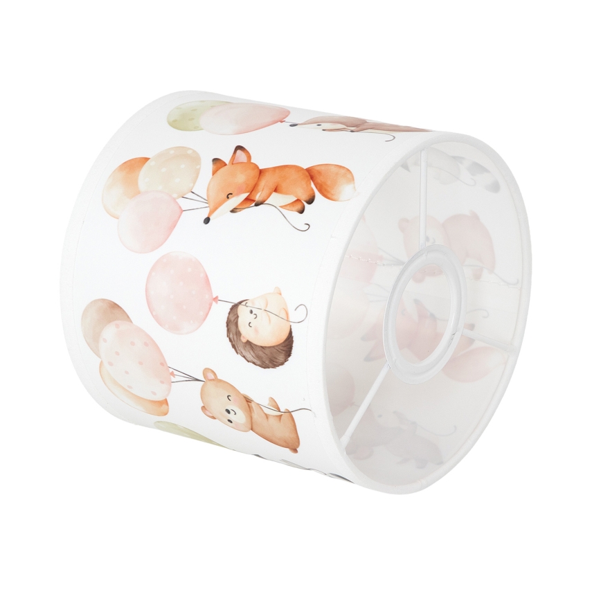 BRILAGI - Abajur universal BOBO E27 Ø 15 cm alb/cu animăluțe